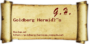 Goldberg Hermiás névjegykártya
